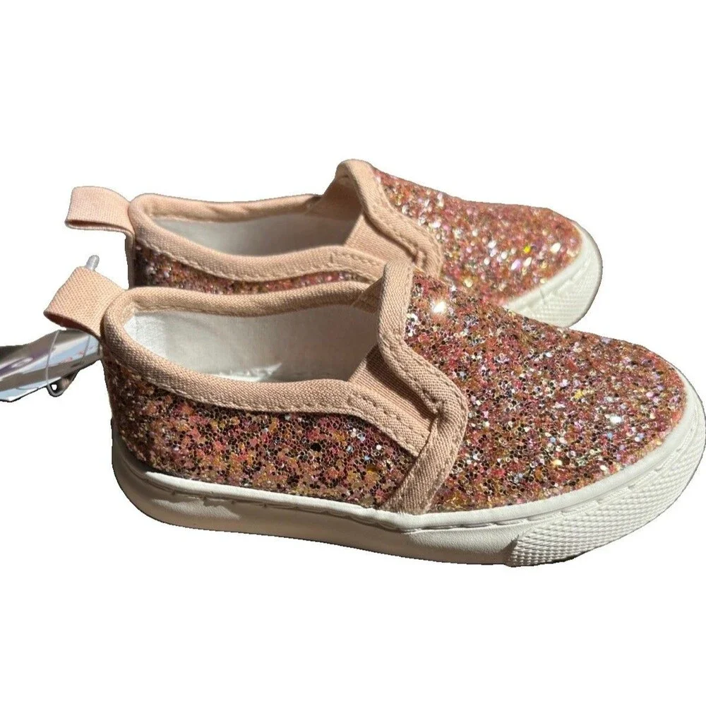 Cat & Jack Girl’s Madigan Sparkly Slip-On Sneakers Size 6T NWT